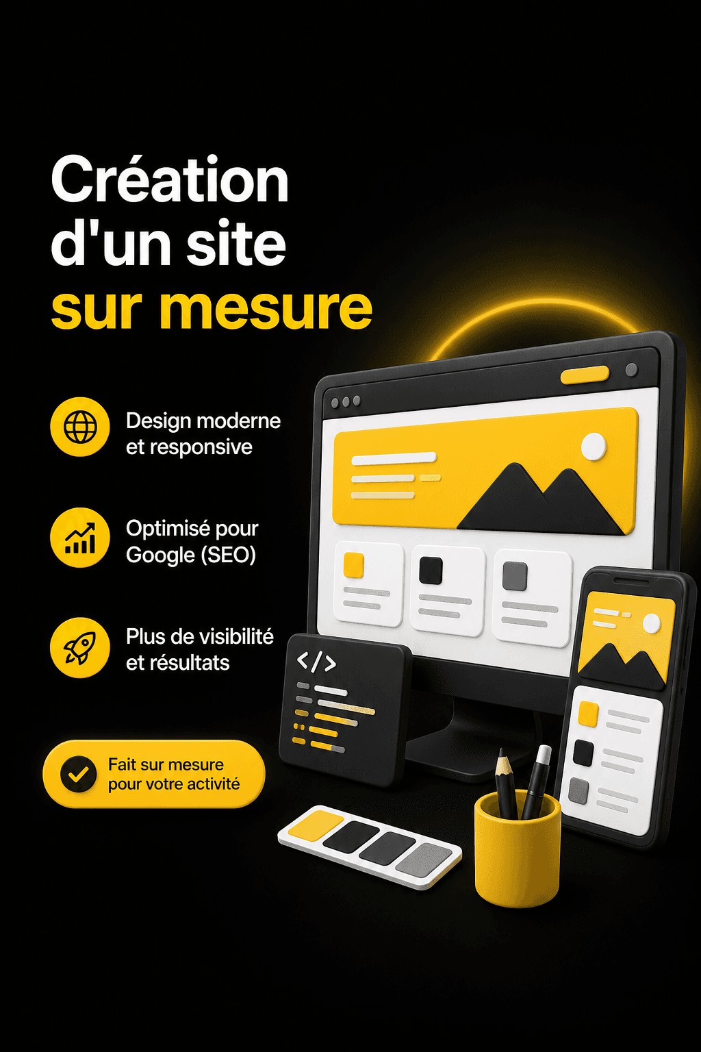 Création d’un site sur mesure — design responsive et SEO