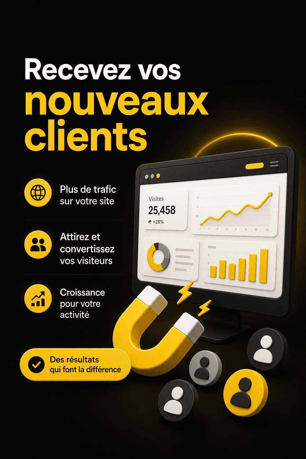 Recevez vos nouveaux clients — plus de trafic et de conversions